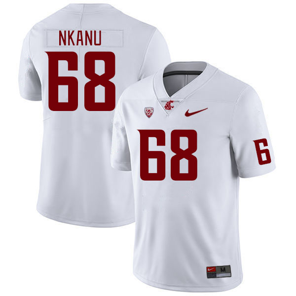 Men #68 Christy Nkanu Washington State Cougars College Football Jerseys Stitched Sale-White